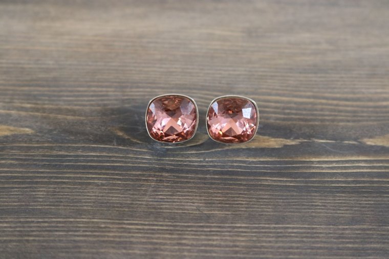 EARRING BARDOLINO SILVER WITH PINK STONE