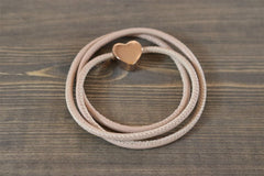 BRACELET FLORENCE RG IN NUDE LEATHER WITH HEART
