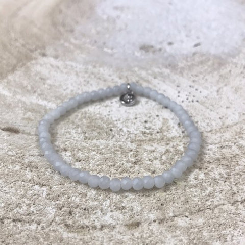 BRACELET MATTE SMALL STONE LIGHT GREY