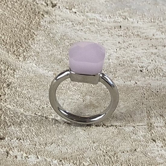RING LIVORNO SILVER PINK OPAL STONE S54