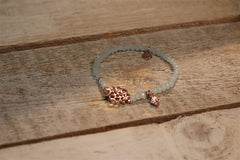 BRACELET LIGHT BLUE W/GOLD INFINITY BEA