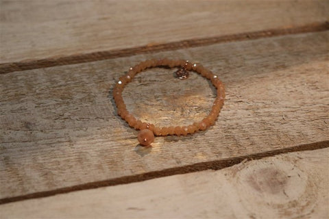 BRACELET LIGHT RG ORANGE W/ONE STONE