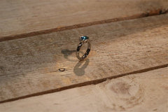 RING CANNES SILVER W/BLUE STONE S56